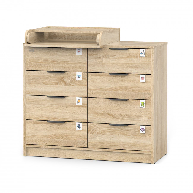 АТОН комод "Zeus" шариковые направляющие 8 ящ.Дуб сонома АТОН комод "Zeus" шариковые направляющие 8 ящ.Дуб сонома