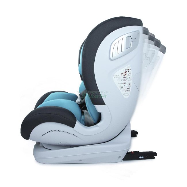 Автокресло "TOREGO" DRIVE JM05  (от 0 до 25 кг с системой ISOFIX) съемная база Серый/Бирюзовый